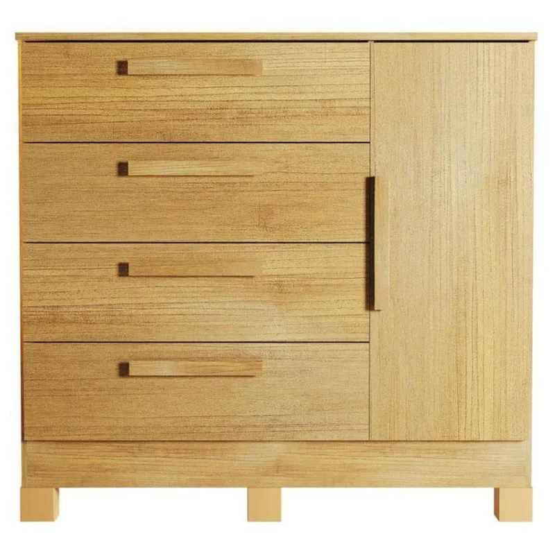 Cômoda Quero 4 Gavetas MDF-MDP Puxador MDF Cinamomo Cinza Valdemóveis - VALDEMOVEIS - Móveis