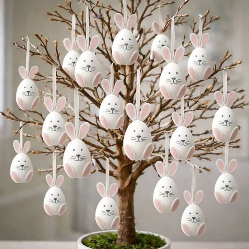 Pendente Ovos Ovinhos Coelho Enfeite Páscoa 9x4cm Kit 60pçs