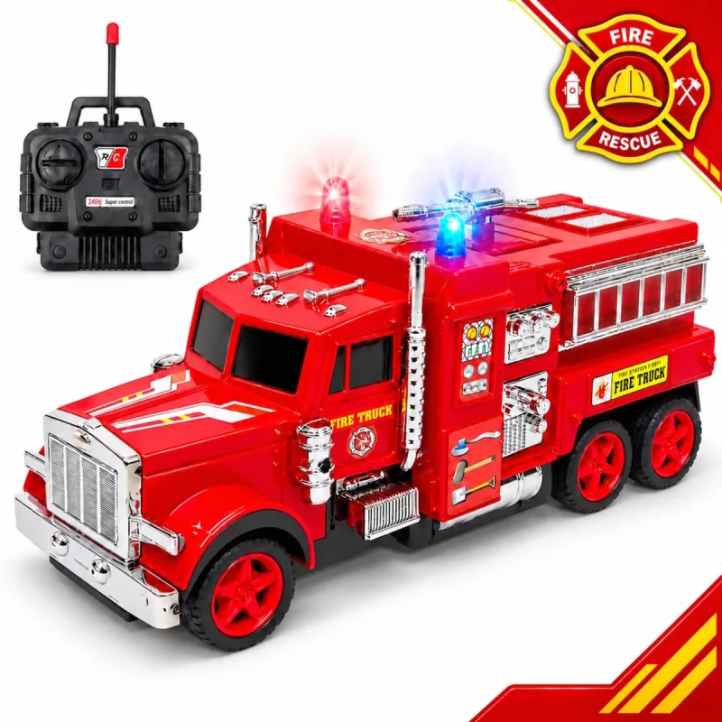 Carrinho Bombeiro de Controle com Luz Caminhão Recarregável - Generic - Brinquedos