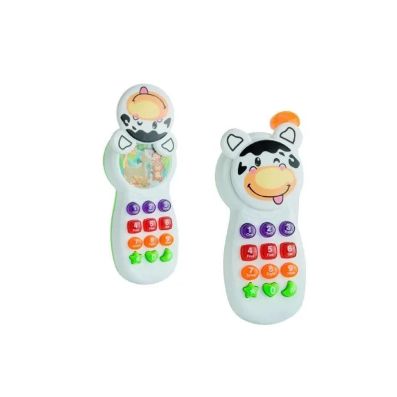 Celular Musical Infantil Vaquinha Com Luz A Pilha