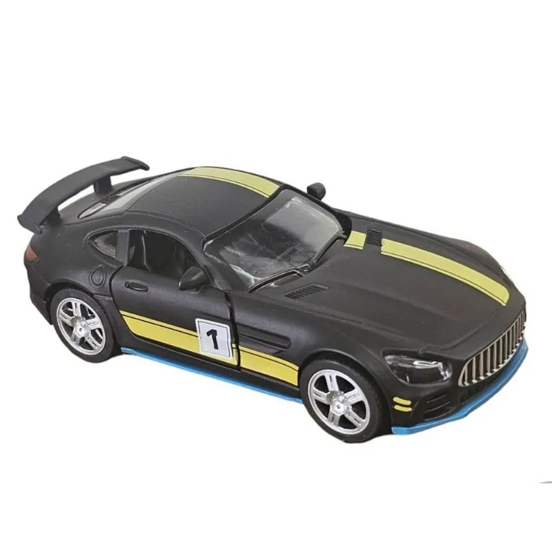 Miniatura Carrinho Faixa Metal E Fricção 12 Cm Preto Fosco
