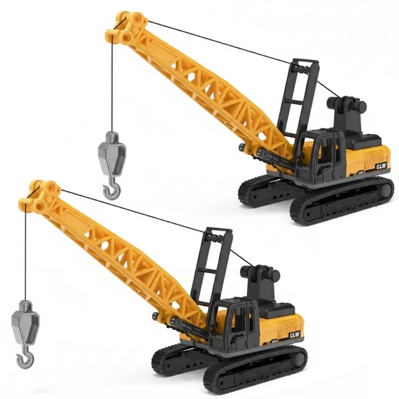 Kit 2 Mini Trator Guindaste Articulada Esteira Cabine 360