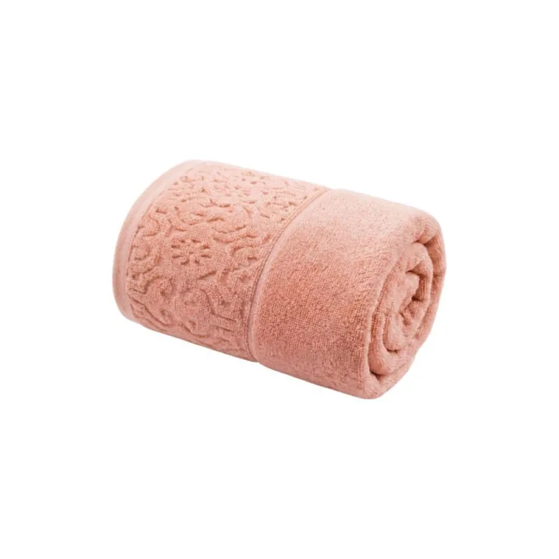 Toalha de Rosto Super Soft Arabesco 50x70cm Algodão e Poliéster Rosa Corttex - Corttex - Cama, Mesa E Banho