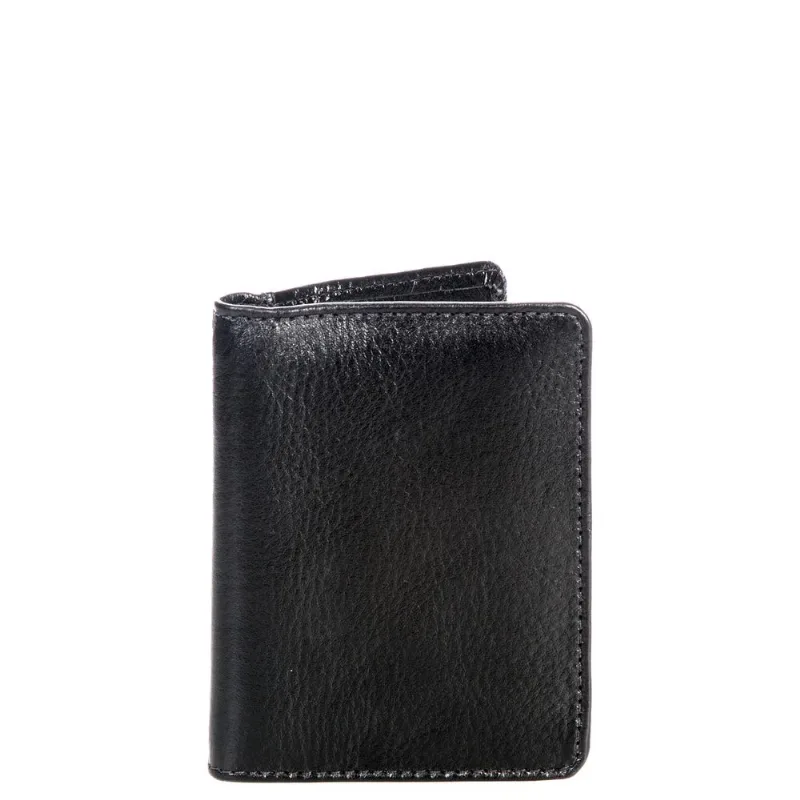 Carteira Masculina com Porta Cartão Externo Couro - Preto