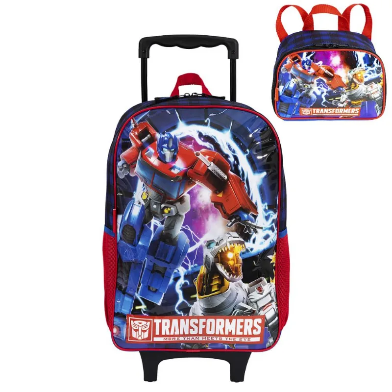 Kit Mochila Rodinha Lanheira Sestini Transformers Optimus Único