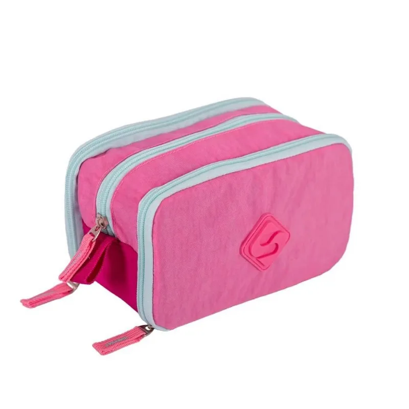 Estojo Triplo Crinkle Double Rosa Sestini - 076156-94