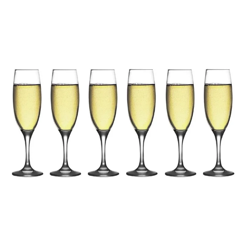 Jogo Taças Empire Champagne Vidro 220 Ml 6 Unidades Lazi