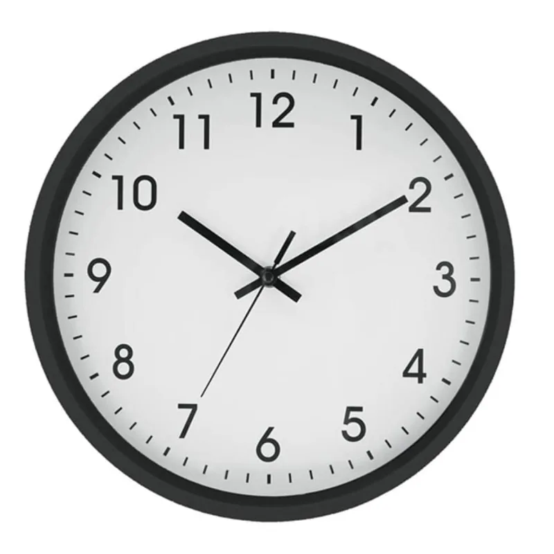 Relógio de Parede Yangzi Pvc Preto 20cm 17833