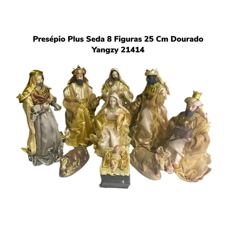 Presépio Plus Seda 9 Figuras 25 Cm Dourado Yangzy 21414