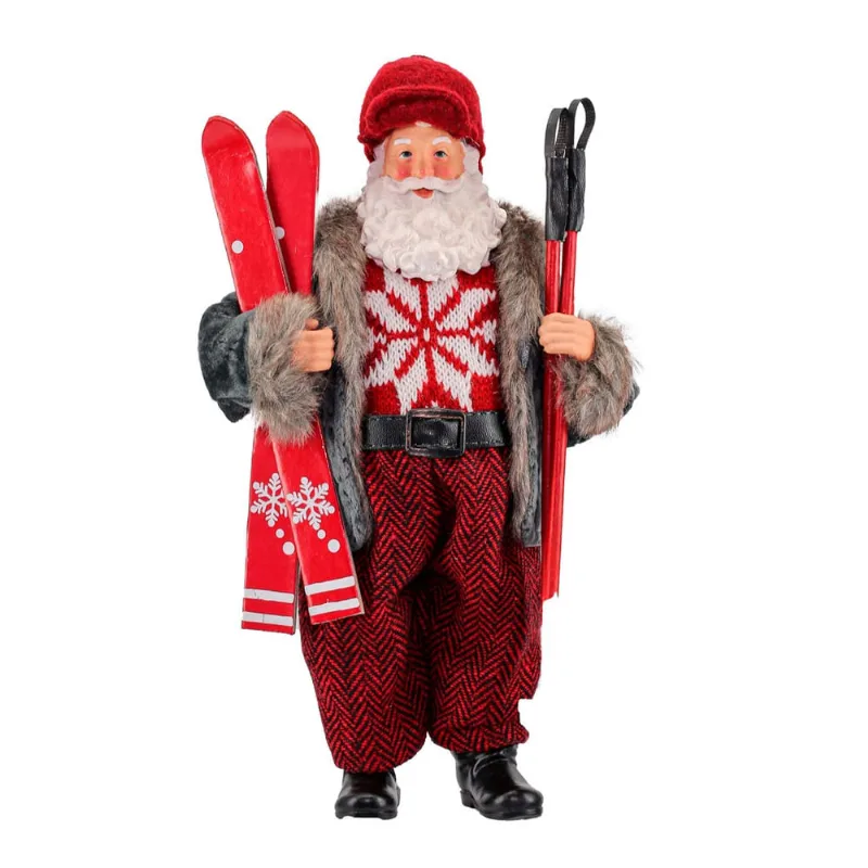 Papai Noel Esquiador Coleções de Natal 27 cm