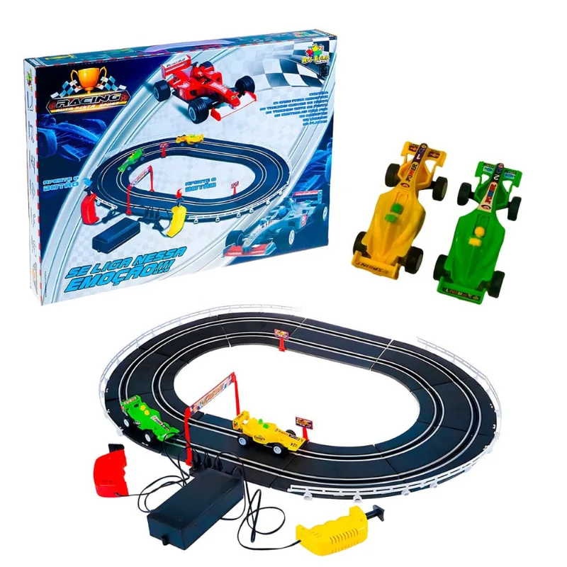 Brinquedo Autorama Infantil Circuito Auto Pista 176 cm Carrinhos Contrrole - Art Brink