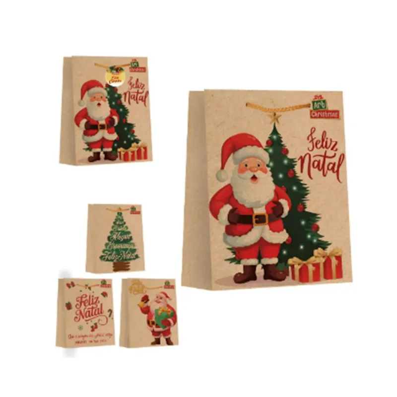Sacola Natal Parda 18x23x8cm