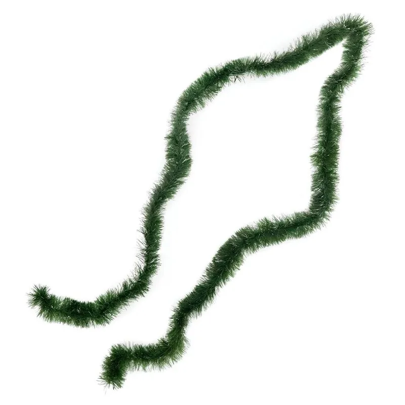 Festão Decoração De Natal Metalizado 2 Metros Cor Verde Ø14cm