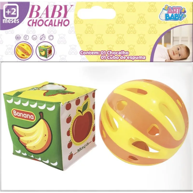 BRINQUEDO PARA BEBE CUBO SOFT C/BOLA CHOCALHO
