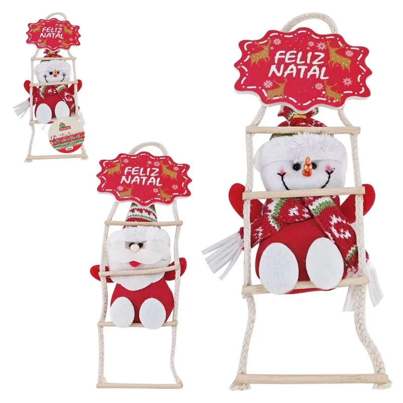 Enfeite de Natal Papai Noel ou Boneco na Escada Family Essence (sortido)