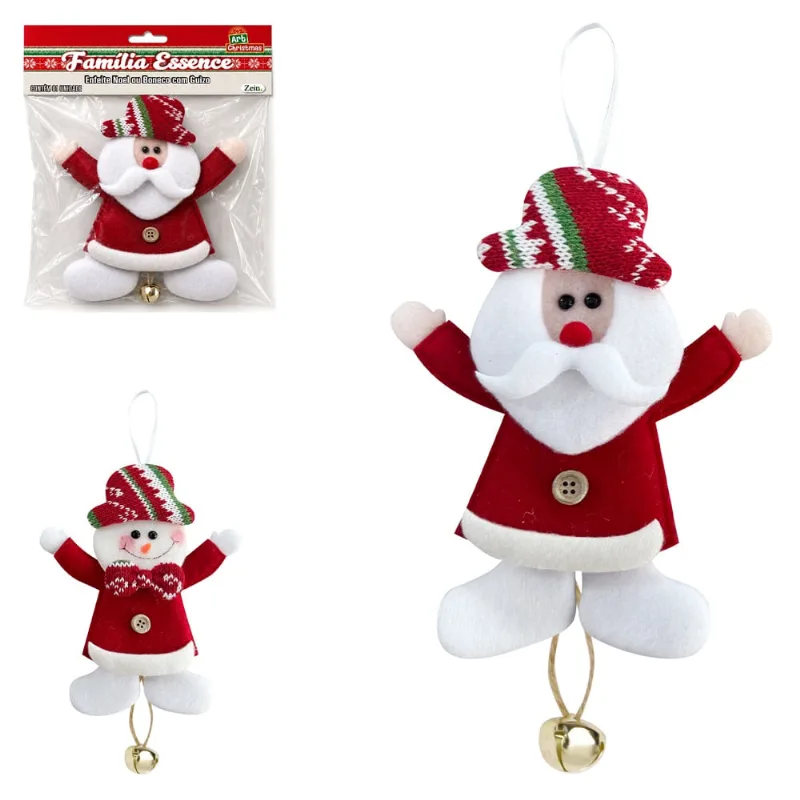 Enfeite de Natal Papai Noel ou Boneco com Guizo Family Essence (sortido)