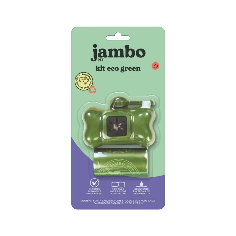 Kit Porta Saquinhos e Refil Eco Green Jambo Único