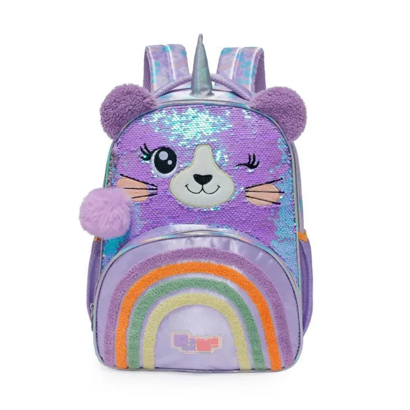 Mochila de Costas Pacific Pack Me Sweet Leopard Roxo Único