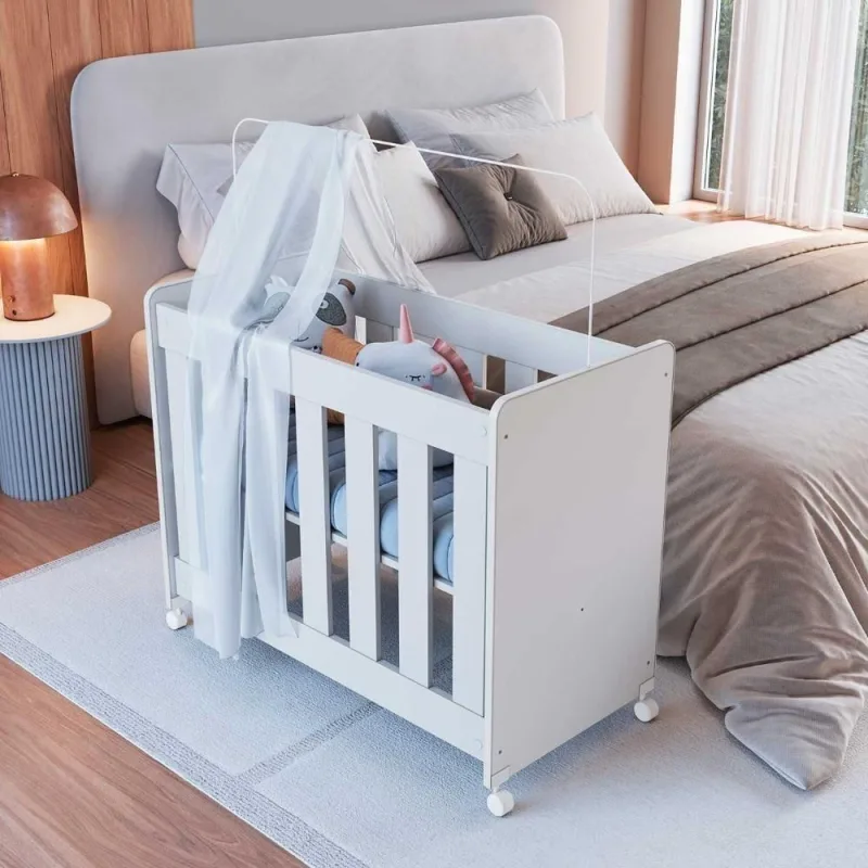 Mini Berço Evolutivo 4 em 1 Portátil MDP com Colchão Branco Completa Móveis - completa móveis - Agro