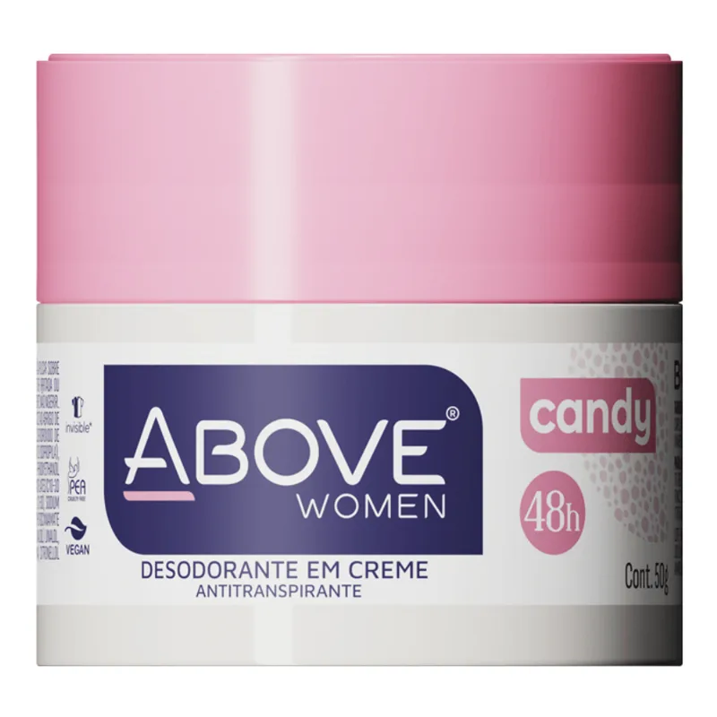 Desodorante Antitranspirante Creme Above Women Invisible Candy 50g