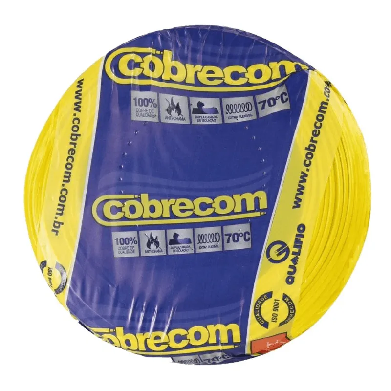 Cabo Flexível 4MM 15 Metros 750V Amarelo Cobrecom Fios