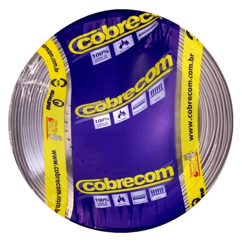 Cabo Flexível 6MM 50 Metros Cinza Cobrecom Fios