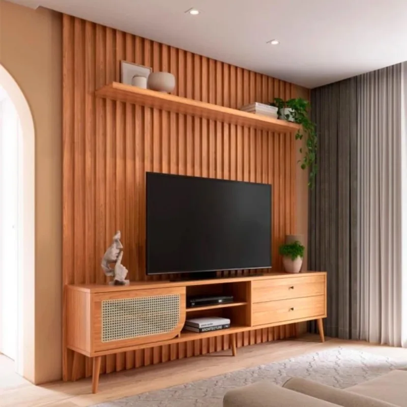 Rack com Painel para TV 75" 228CM MDF Freijó Dalla Costa Móveis - OUTRAS MARCAS - Agro