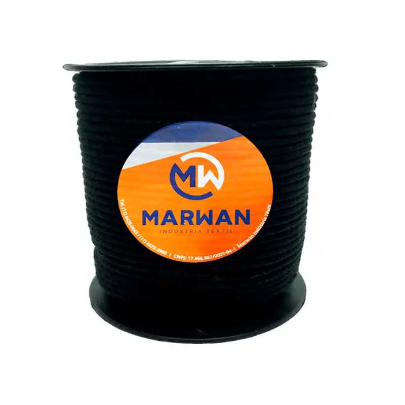 CORDAO ALMA 73% POLIESTER 27% ALG 6MM C/50 METROS PRETO