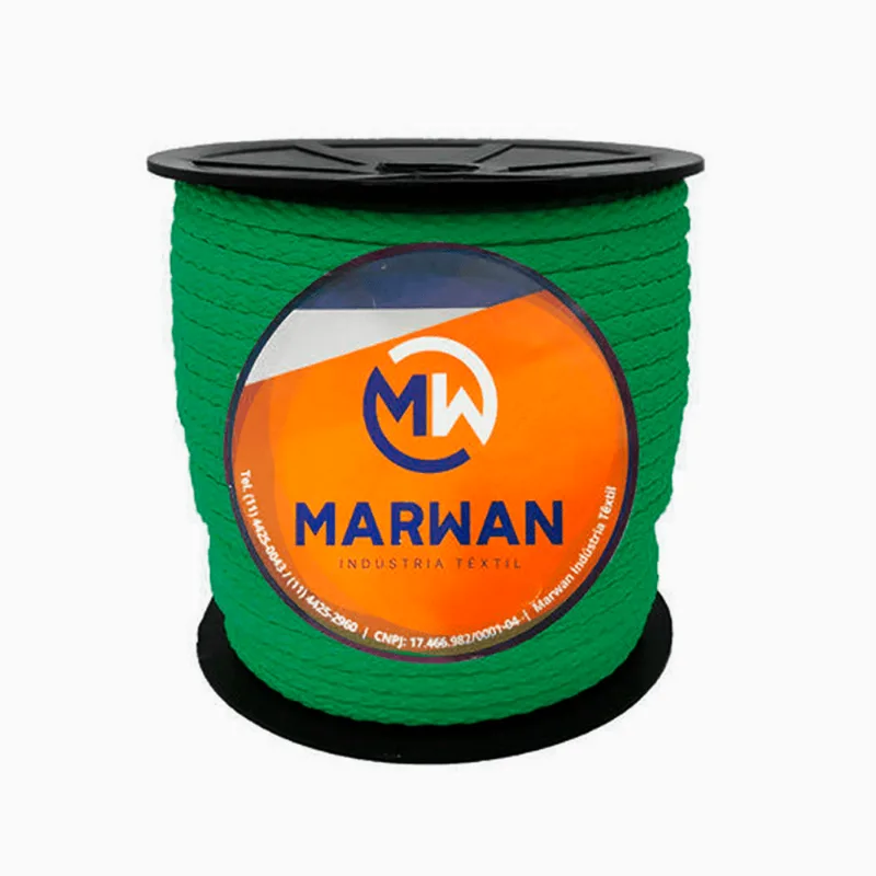 CORDAO ALMA 73% POLIESTER 27% ALG 6MM C/50 METROS VERDE BANDEIRA