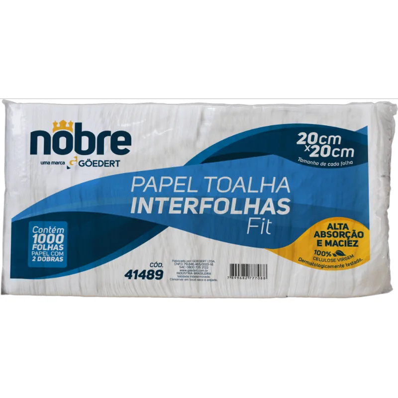Toalha de Papel Nobre 1000 folhas 20x20 Interfolhas