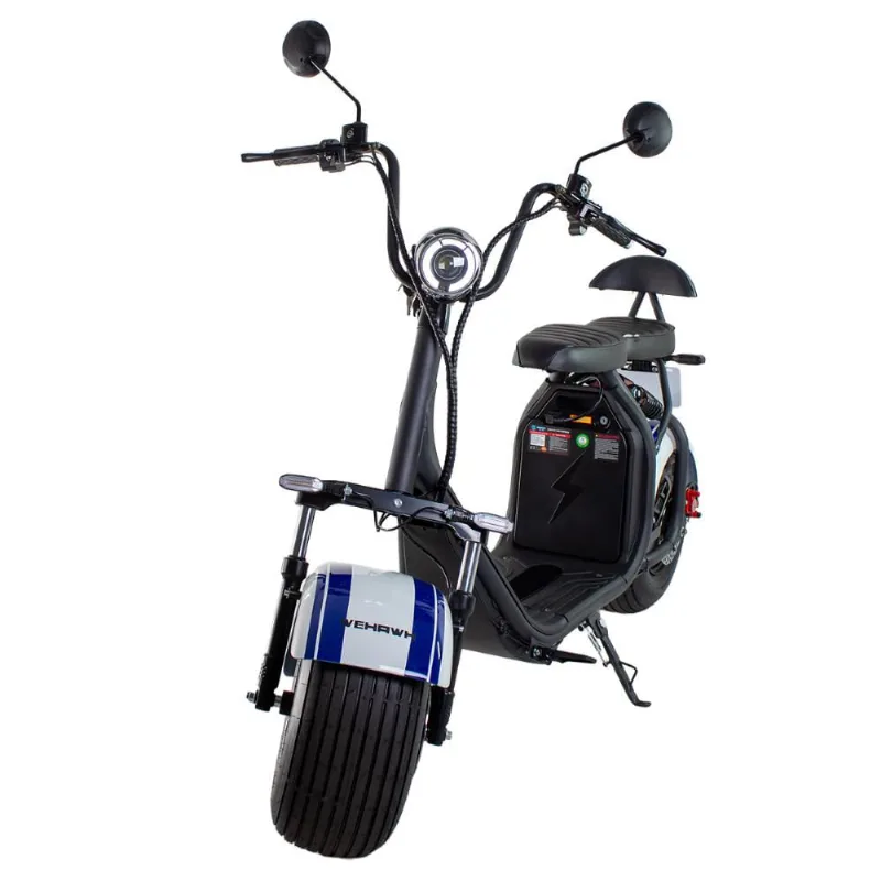 Scooter Elétrica WeHawk NB Free WX-10 1000W | Bateria Lítio 60V 20Ah | 2 Lugares | Até 45km Branco/Azul