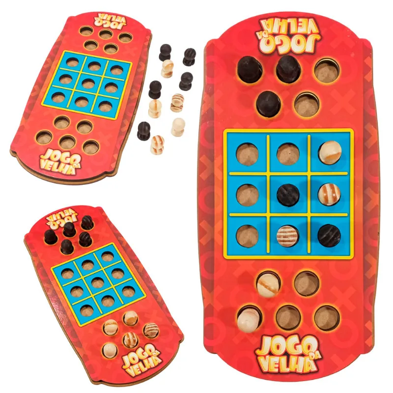 Jogo Da Velha Bola Brinquedo Tabuleiro Madeira Mdf Educativo