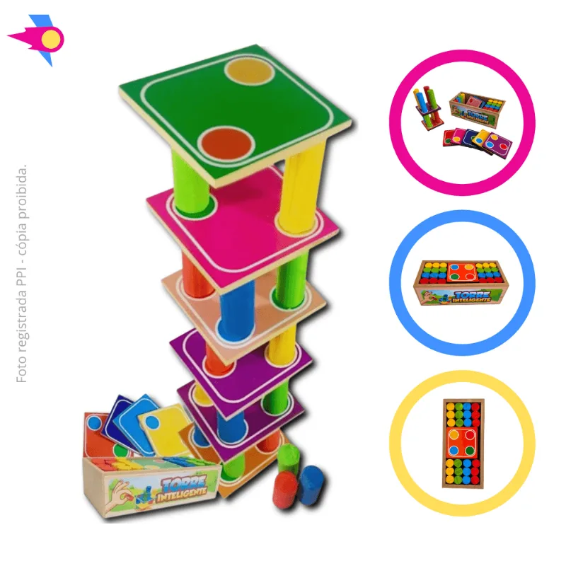Torre Inteligente Jogo Educativo Pedagógico Divertido
