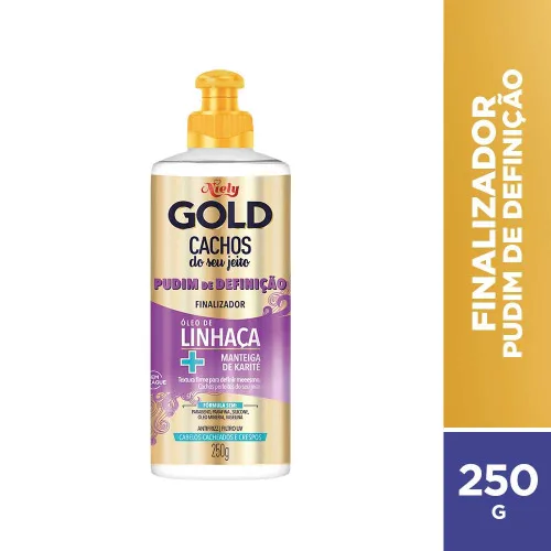 FINALIZADOR NIELY GOLD CACHOS DO SEU JEITO PUDIM DE DEFINIÇÃO 250G - NIELY GOLD - Creme Para Cabelo