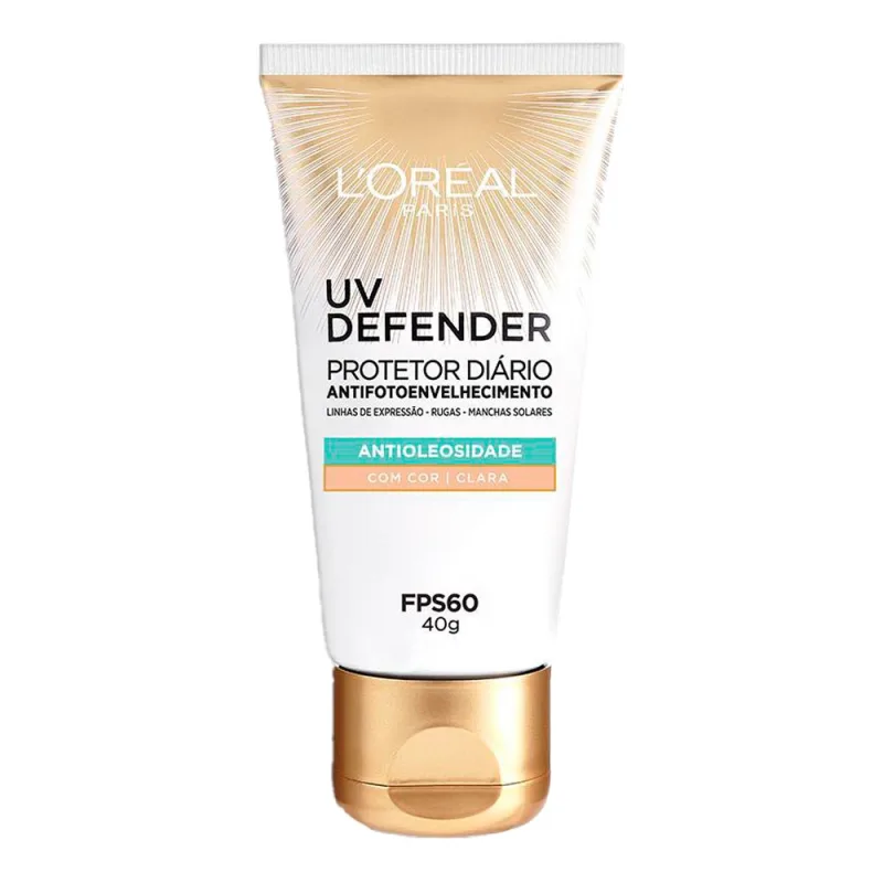 Protetor Solar Facial L'Oréal Paris UV Defender Antioleosidade Cor Clara FPS 60 40g - L'Oréal Paris - Protetor Solar