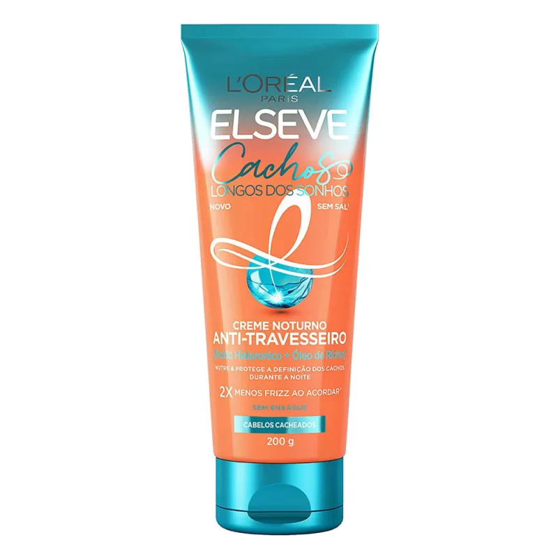 Creme Elseve Noturno Cachos Longos dos Sonhos Anti-Travesseiro 200ml - Elseve - Higiene E Beleza