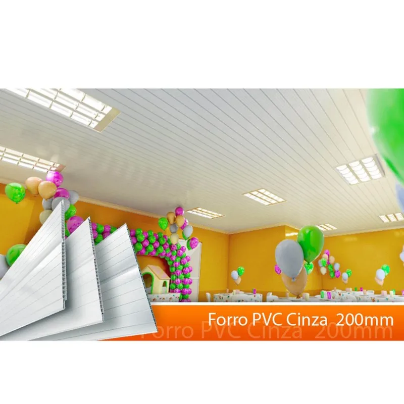 Forro de PVC Polifort 8mm x 20cm x 3m m² - caixa com 6,00000m2 - Cinza