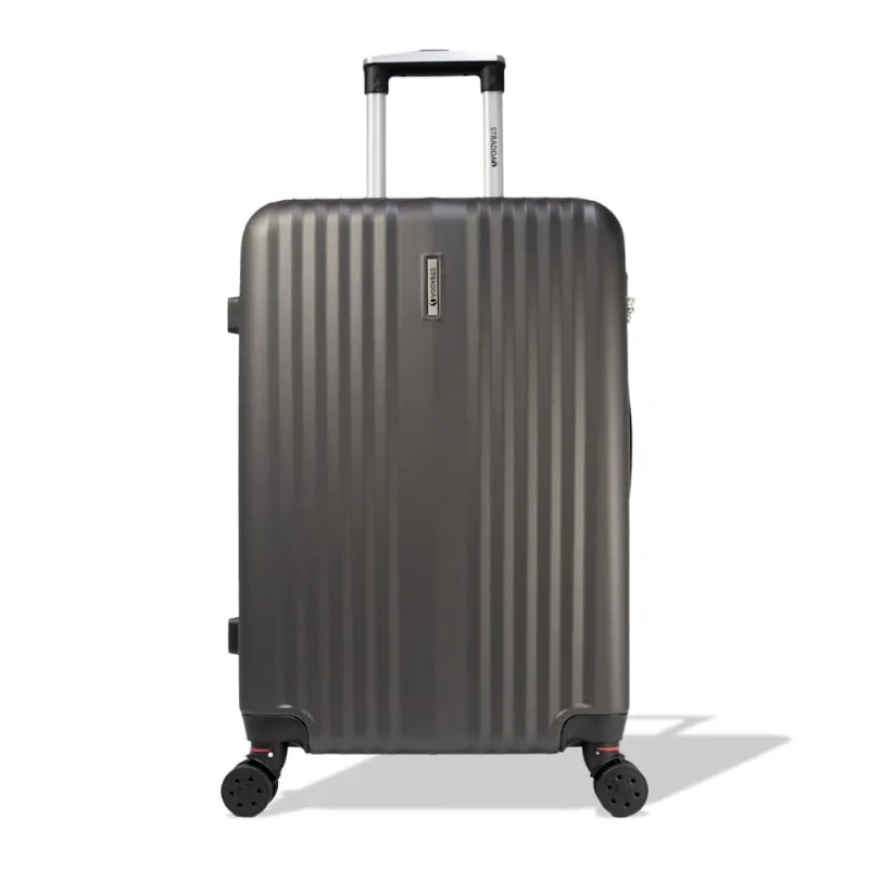 Mala Média 23kg Rígida Rodas Giro 360º Hamburgo Stradda CINZA ESCURO