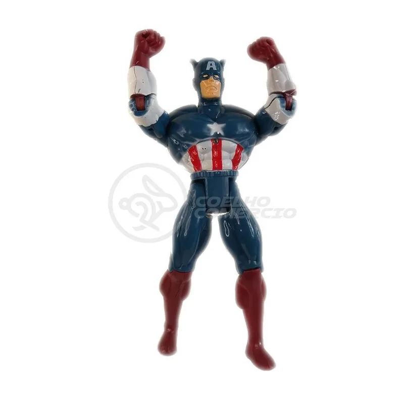 Boneco 25cm Action Figure Capitão America + Mascara 16cm