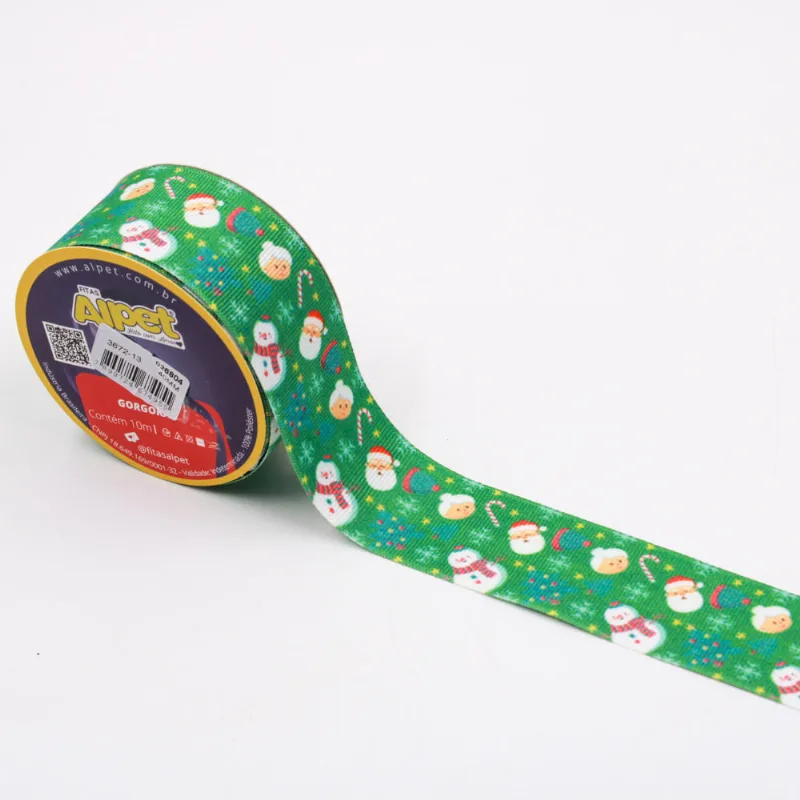 FITA GORGURAO NATAL DECORADA 40MM EM POLIESTER COM 10 METROS Unica