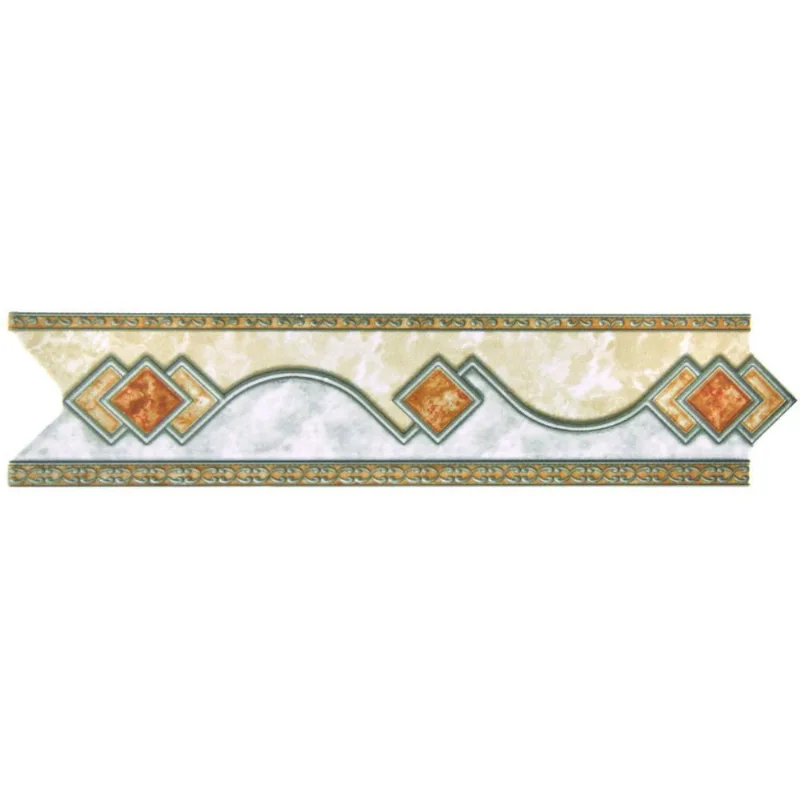 Faixa Decorativa Retangular Cerâmica Gabriella 8,5x35cm GLD2195 Brilhante Peça