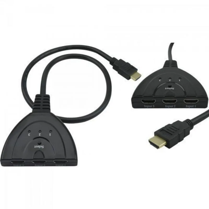 Chave Seletora hdmi 3 Entradas 1 Saída Preto pix