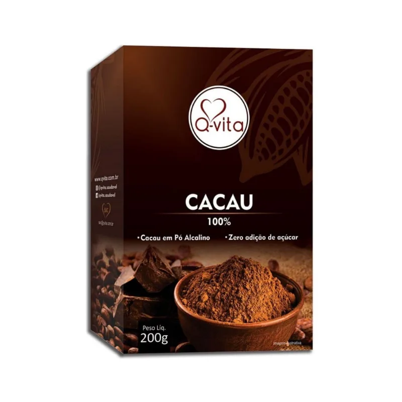 Cacau Em Pó Q-Vita 200G Zero Açúcar