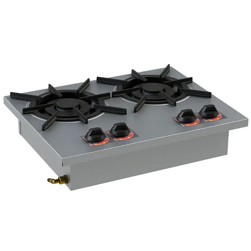Fogão 2 Bocas de Embutir Baixa Pressão 2QD 30X30 Inox SL13006-I Itajobi