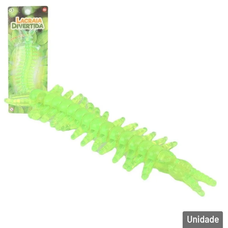 Lacraia De Plástico 19cm Elástica Grudenta Color - Tudo Em Caixa