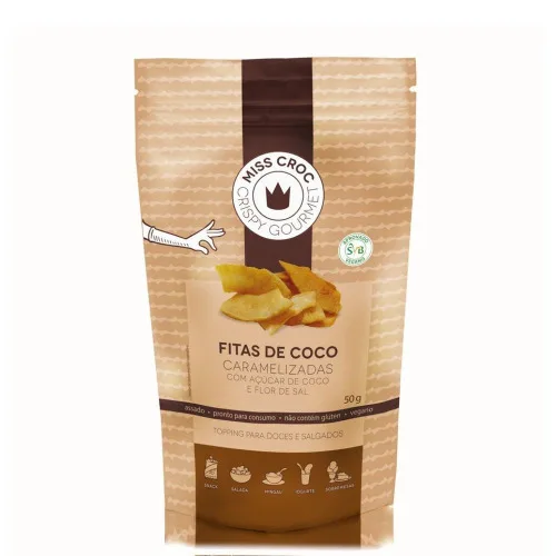 Fitas De Coco Caramelizadas Com Açúcar De Coco E Flor De Sal - MISS CROC - Mercearia