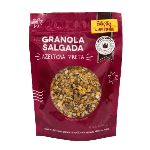 Granola Salgada Azeitona Preta Sem Glúten Miss Croc 140g - Não Informado - Mercearia