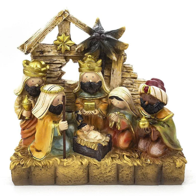 Presépio Importado Resina 18 cm - Nascimento de Jesus