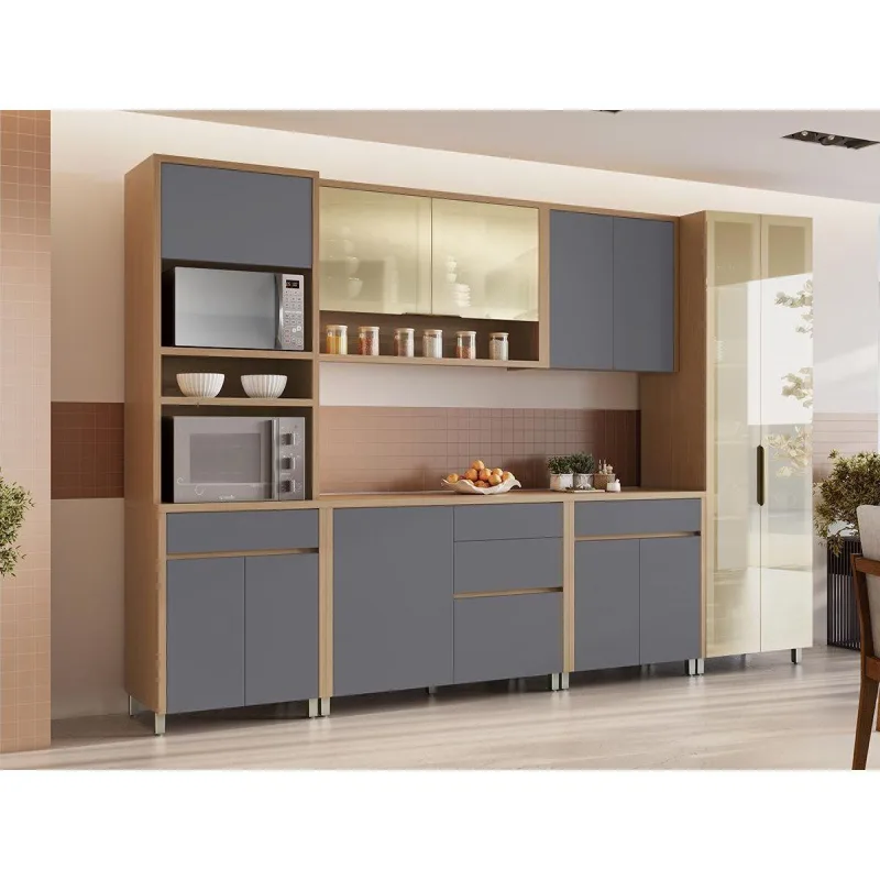 Cozinha Completa Nesher 6 Peças Condessa Cz419 Carv/titânio - Não Informado - Móveis