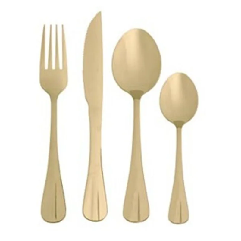 Faqueiro 24 Peças de Aço Inox Polisitano Dourado